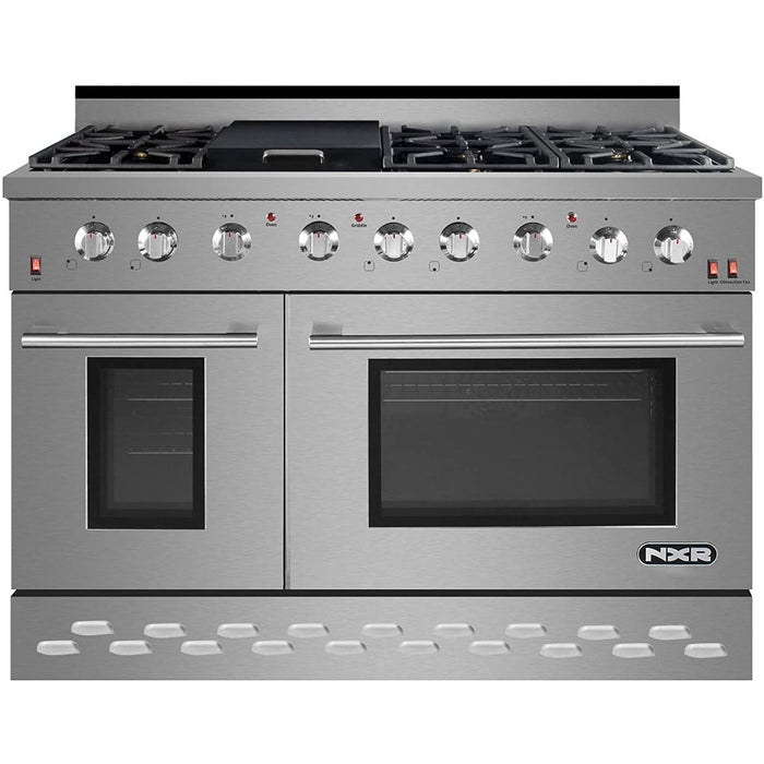 NXR 48 in. Natural Gas Range and Under Cabinet Range Hood Package, - SC4811RHBD