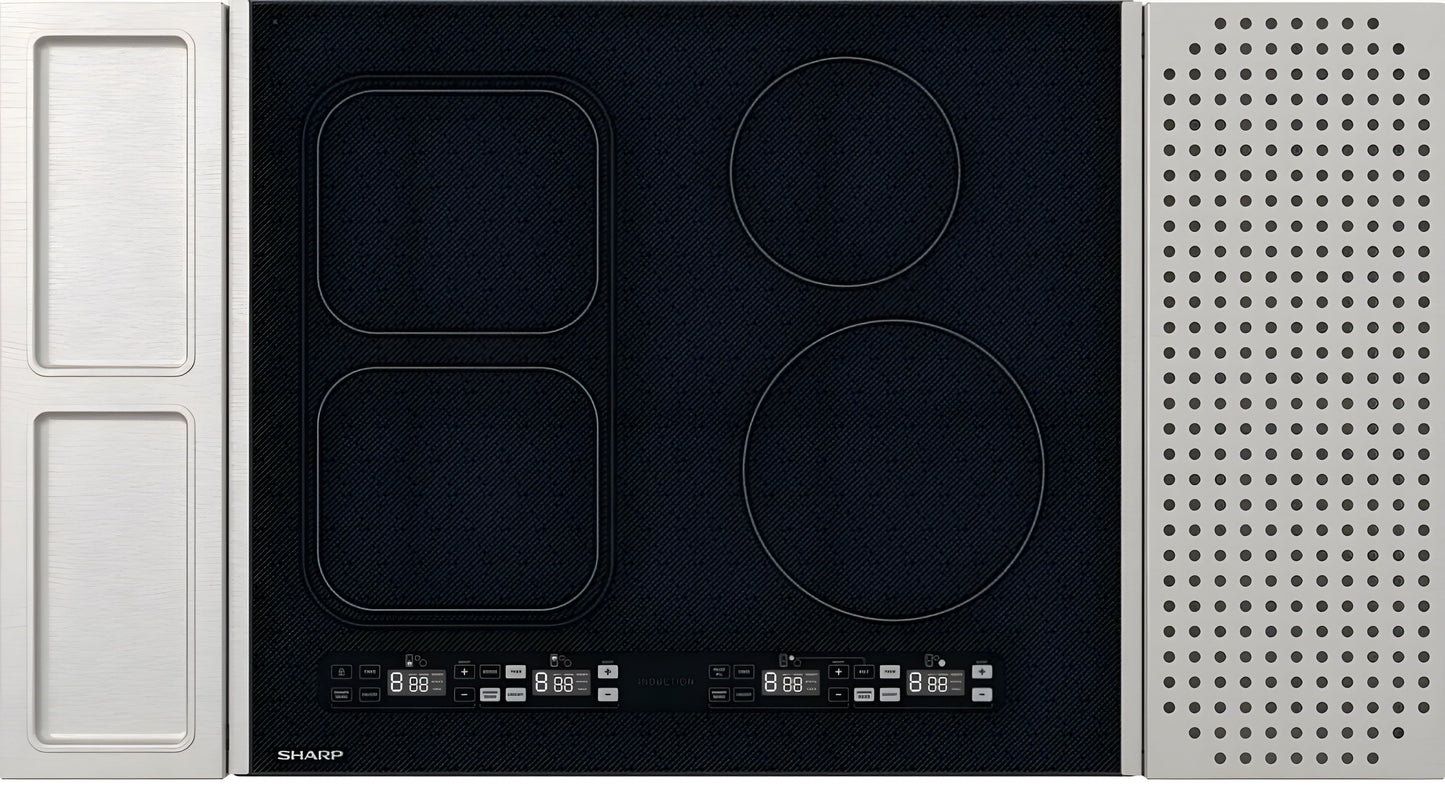 Sharp - 24 in. Induction Cooktop with Side Accessories - SCH2443GB