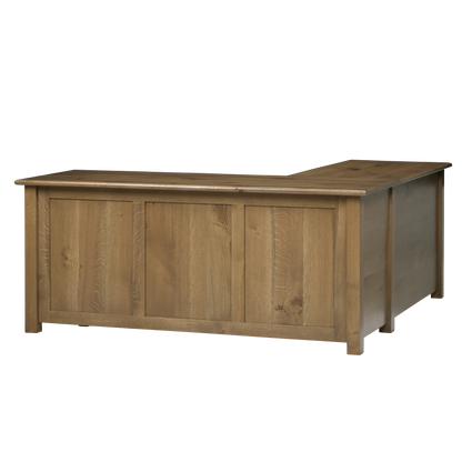 QW Amish Settlers L Shape Desk w/ Optional Hutch - 857W-SET-703-LD