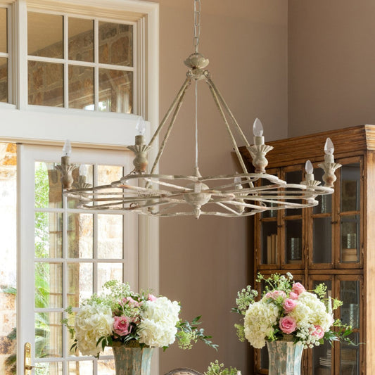 Park Hill Collection French Follie Chandelier - Ornate Iron Design, Stunning Decor, Perfect for Any Elegant Space - ELH90552