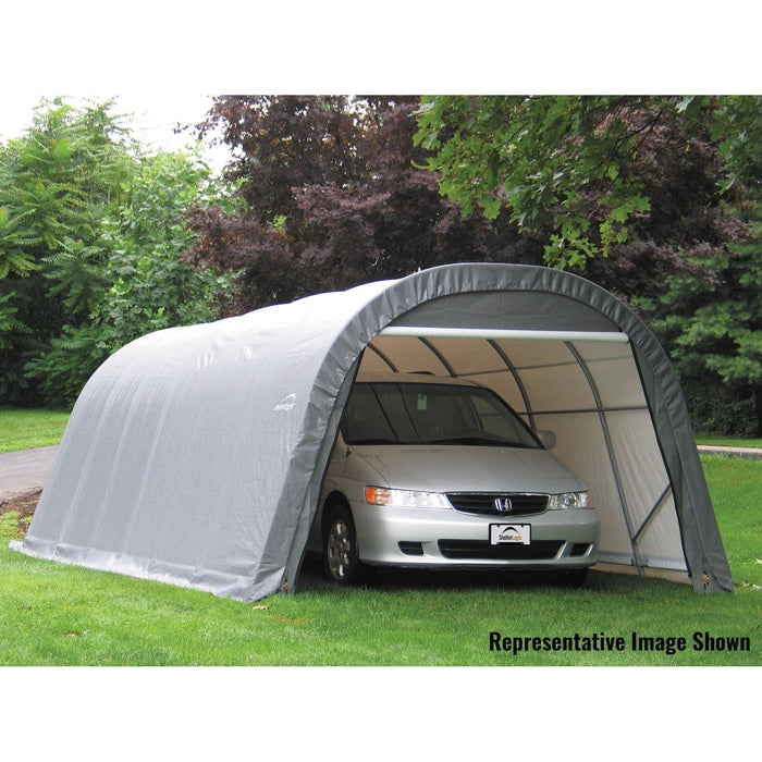 ShelterLogic | ShelterCoat 12 x 24 x 8 ft. Wind and Snow Rated Garage Round Gray STD