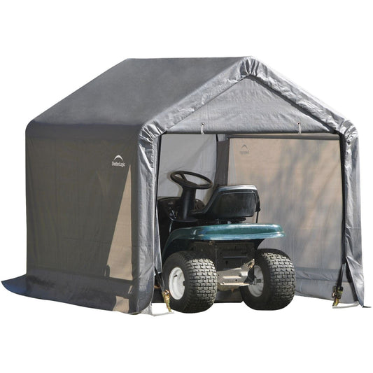 ShelterLogic | 6'x6'x6' Peak Style Storage Shed, 1-3/8" Frame, Grey Cover - 70401