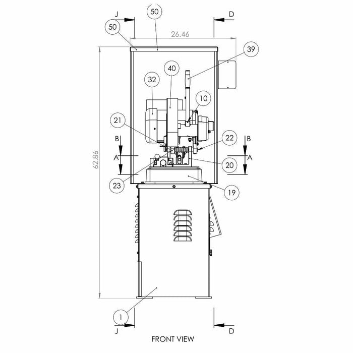 Kalamazoo Industries 14 Inch Chop Saw with Vacuum 3ph - K12-14V