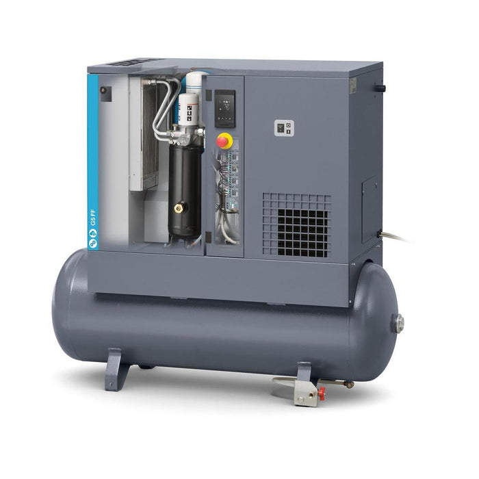 Atlas Copco 7.5HP, 21.2 CFM, 53 Gallon G5 Rotary Screw Air Compressor 230V 1PH - G5-116T AP 230/1