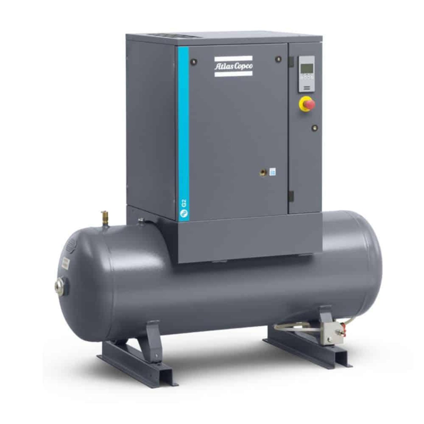 Atlas Copco 5HP, 16.5 CFM, 53 Gallon G4 Rotary Screw Air Compressor 230V 1PH - G4-145T AP 230/1