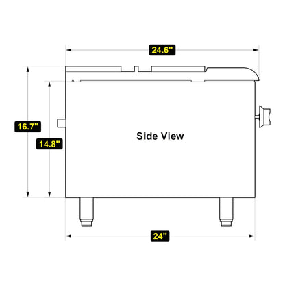 Serv-Ware SSSP-1 18” Dual Ring Cast Iron Stock Pot with 1 Burner and 1 Open Front Cabinet, Natural Gas, 110,000 BTU - SSSP-1