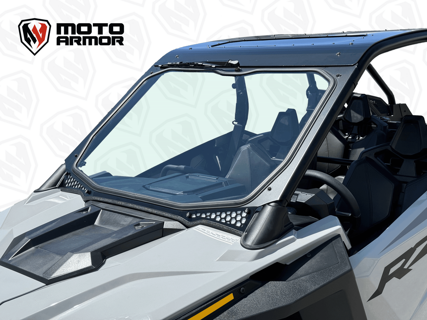 Moto Armor Polaris RZR Pro Max Visibility Full Glass Windshield - MA-RZPRO-MAX-WS-GLS-BLK-Y