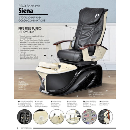 Pibbs Siena Pipeless Pedicure Spa With Shiatsu Massage Pibbs - PIB-PS-60