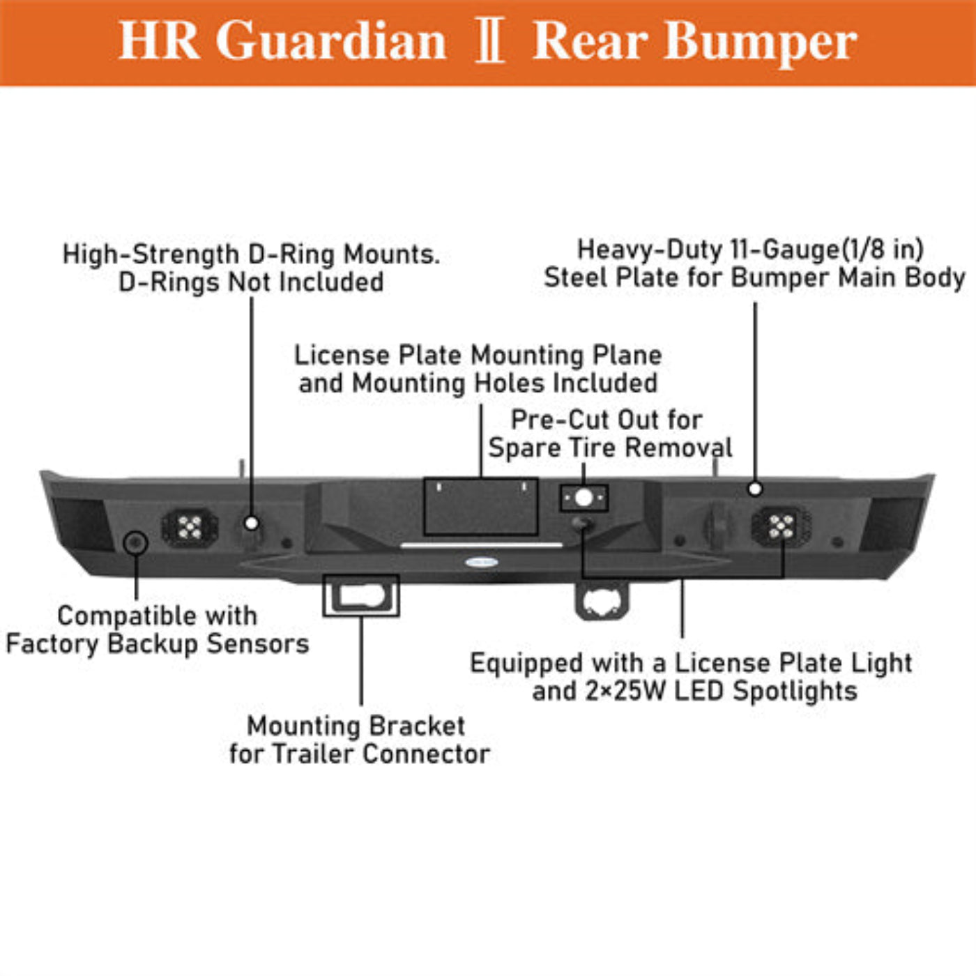 Hooke Road Rear Bumper (07-18 Chevy Silverado 1500) - HE.9036