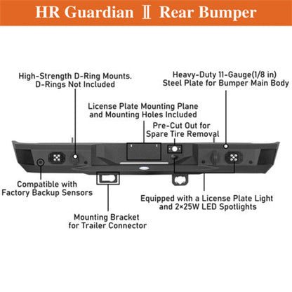 Hooke Road Rear Bumper (07-18 Chevy Silverado 1500) - HE.9036