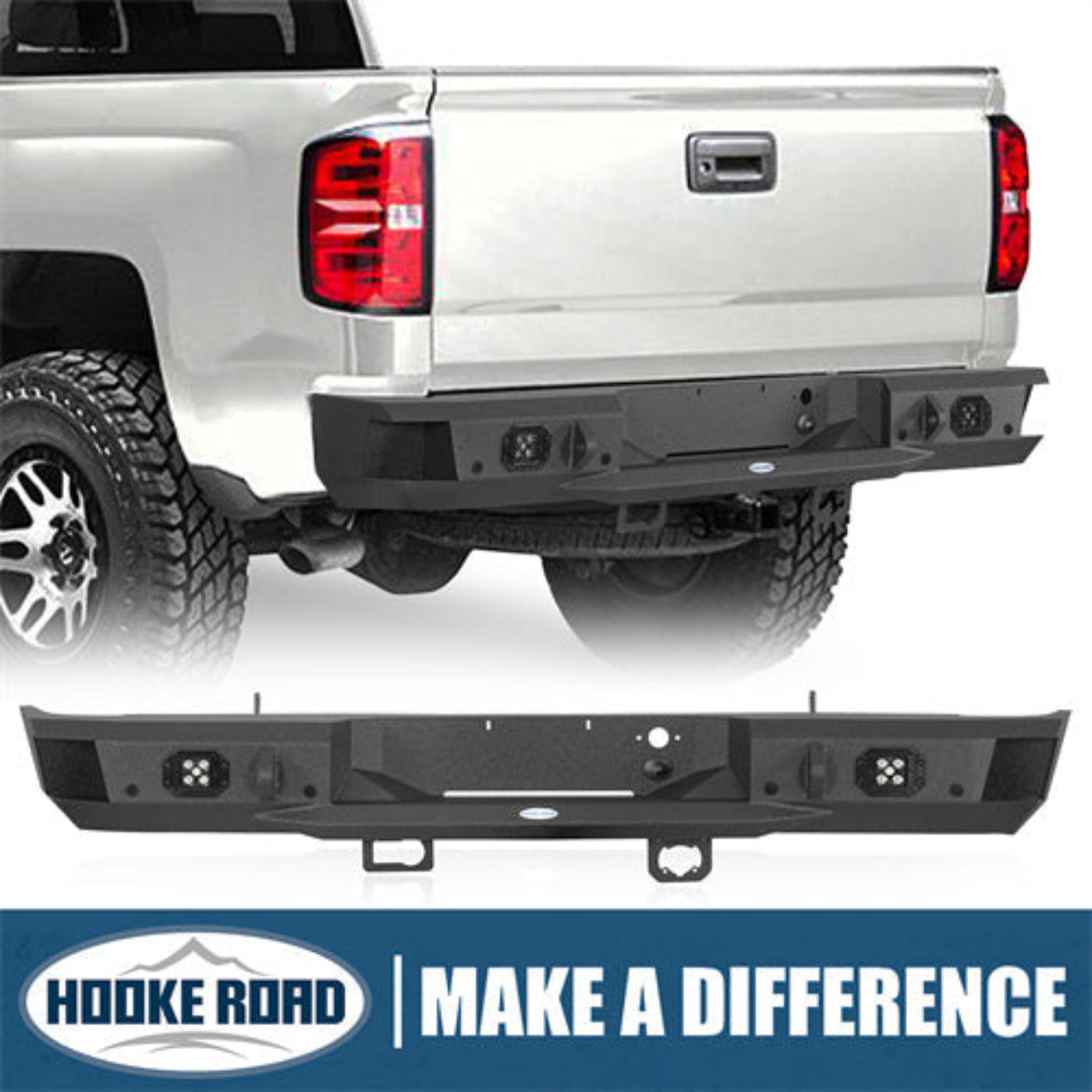 Hooke Road Rear Bumper (07-18 Chevy Silverado 1500) - HE.9036