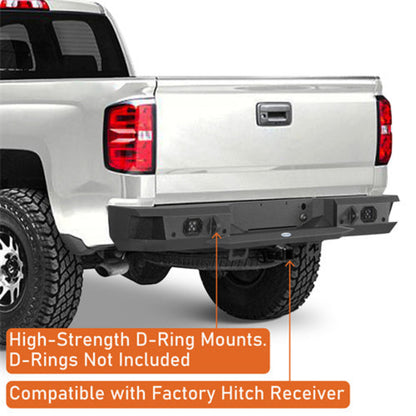 Hooke Road Rear Bumper (07-18 Chevy Silverado 1500) - HE.9036