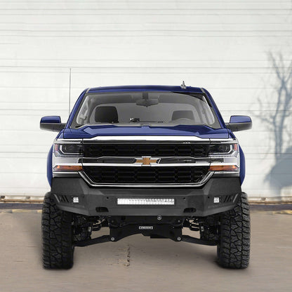 Silverado Front Bumper & Rear Bumper Combo w/LED Lights For Chevy Silverado 1500 - Hooke Road - HE.9021&HE.9024