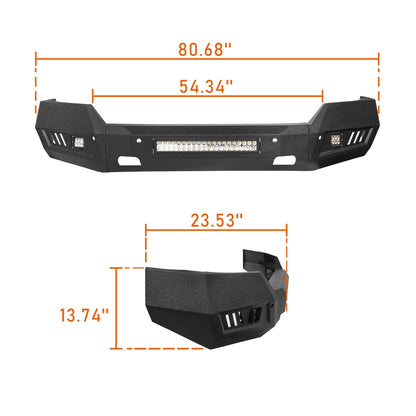 Silverado Front Bumper & Rear Bumper Combo w/LED Lights For Chevy Silverado 1500 - Hooke Road - HE.9021&HE.9024
