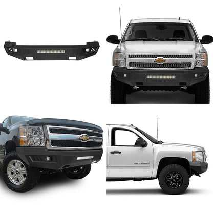 Silverado Front Bumper & Rear Bumper Combo w/LED Lights For Chevy Silverado 1500 - Hooke Road - HE.9021&HE.9024