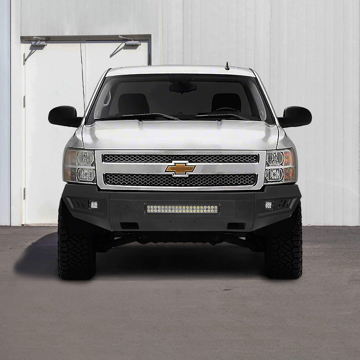 Silverado Front Bumper & Rear Bumper Combo w/LED Lights For Chevy Silverado 1500 - Hooke Road - HE.9021&HE.9024