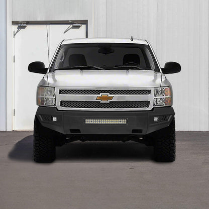 Silverado Front Bumper & Rear Bumper Combo w/LED Lights For Chevy Silverado 1500 - Hooke Road - HE.9021&HE.9024