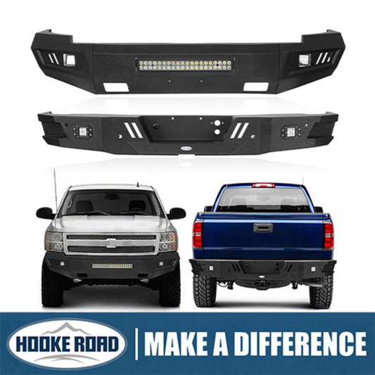 Hooke Road HR Front & Rear Bumper Combo(07-13 Chevy Silverado 1500)  - HE.9021&HE.9025&Z01