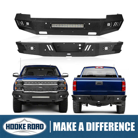 Hooke Road Chevrolet Front & Rear Bumper Combo(14-15 Chevy Silverado 1500) - HE.9022&HE.9025&Z01