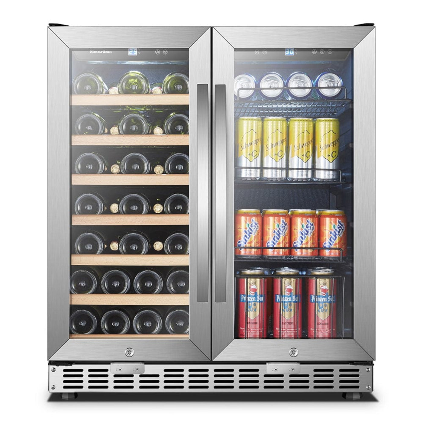 Lanbo Sinoartizan 30" Dual Zone Stainless Steel Wine and Beverage Coolers - ST-66B