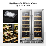 Lanbo Sinoartizan 36 Bottles Dual Zone Stainless Steel Wine Coolers - ST-36D