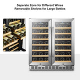 Lanbo Sinoartizan 62 Bottles Dual Door Stainless Steel Wine Coolers - ST-66D