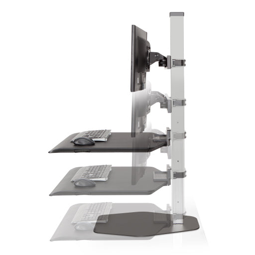 Innovative Winston Workstation Triple Monitor Adjustable Standing Desk Converter - 18119