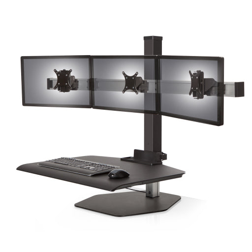 Innovative Winston Workstation Triple Monitor Adjustable Standing Desk Converter - 18119