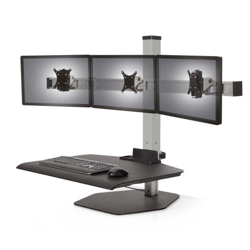 Innovative Winston Workstation Triple Monitor Adjustable Standing Desk Converter - 18119