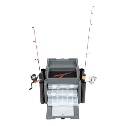 SKB Medium Tackle Box, 4 Drawers with Dividers and 2 Soft Exterior Pockets, Gray - 420647
