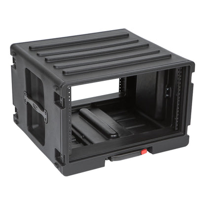 SKB 6U rSeries Rolling Rack with Integrated Back Wheels and 1-Touch Pull Handle - 420634