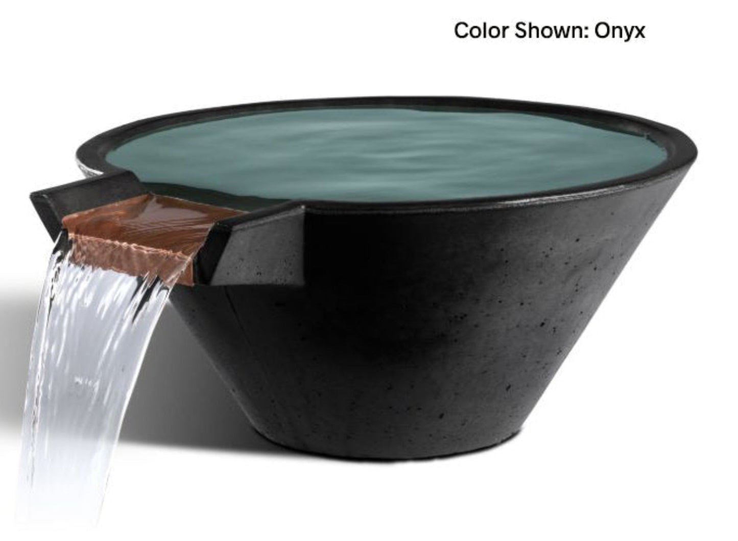 Slick Rock Concrete 22” Cascade Conical Bowl + Copper Spillway - KCC22CSPC