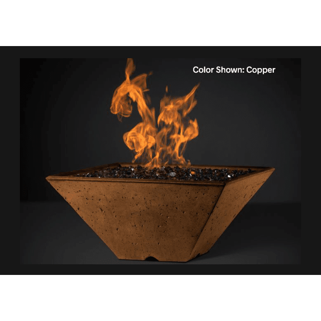 Slick Rock Concrete Ridgeline Square Fire Bowl with Match Ignition - KRL22SMNG