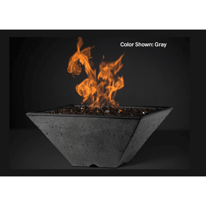 Slick Rock Concrete Ridgeline Square Fire Bowl with Match Ignition - KRL22SMNG