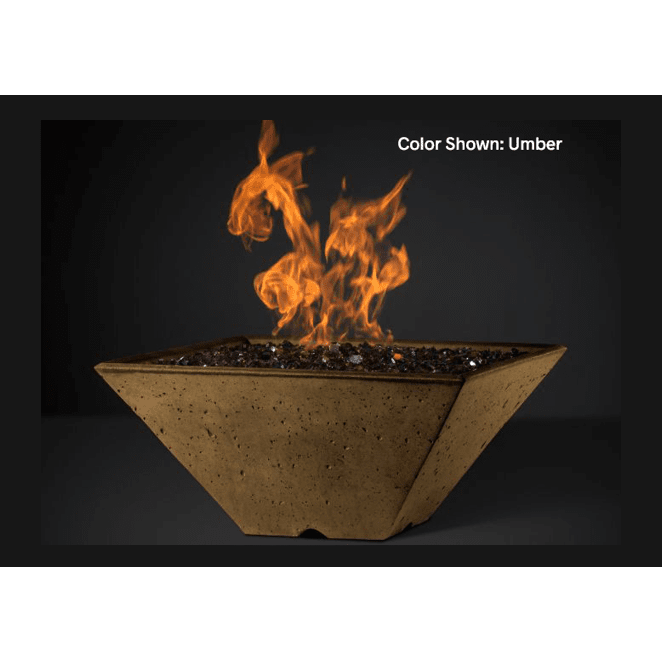 Slick Rock Concrete Ridgeline Square Fire Bowl with Match Ignition - KRL22SMNG