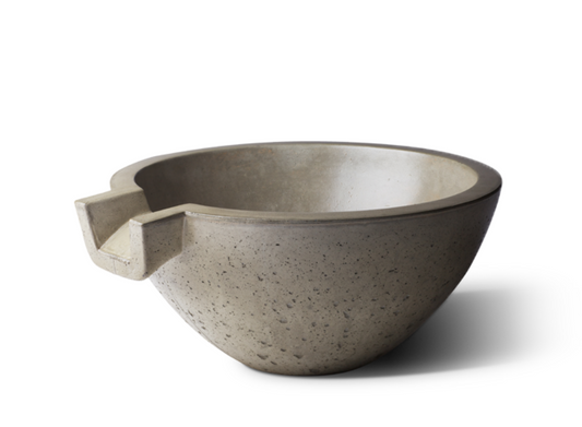 Slick Rock Concrete 24” Spill Classic Water Bowl with Copper Spillway - KSPC2412SPC