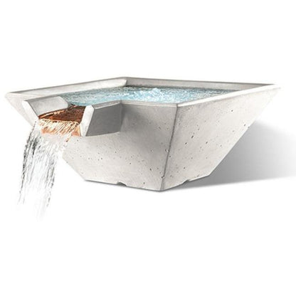 Slick Rock Concrete 34” Cascade Square Bowl + Copper Spillway - KCC34SSPC