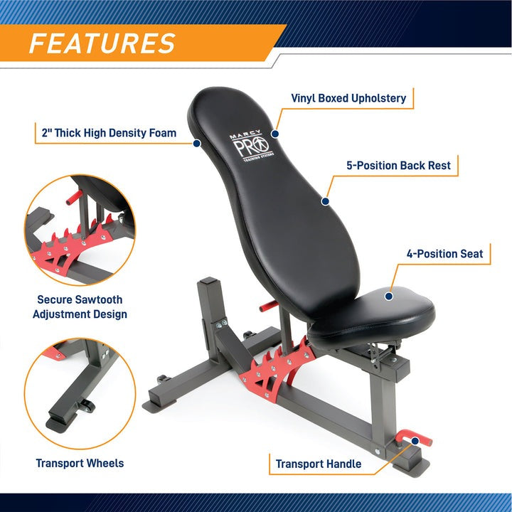 Marcy Pro Smith Machine Weight Bench Home Gym Total Body Workout Training System - 84825