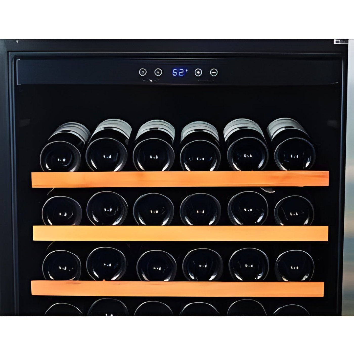 Smith and Hanks 166 Bottle Dual Zone Wine Cooler, Smoked Black Glass Door - RW428DRG