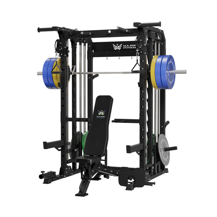 MAJOR FITNESS All-In-One Home Gym Smith Machine Package Spirit B52 - B52BL-PLT01BL-OWPNT230