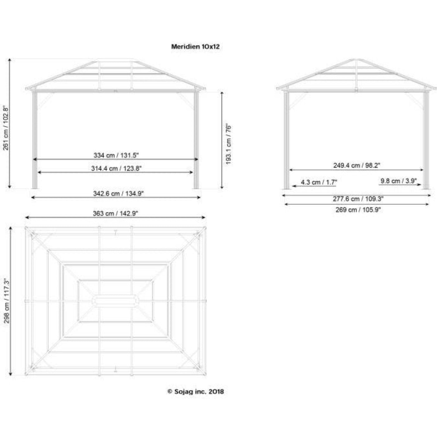 Sojag™ Meridien Gazebo with Mosquito Netting