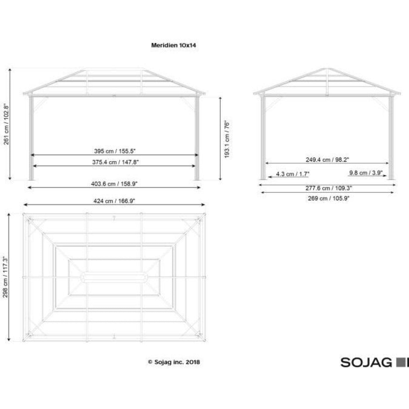 Sojag™ Meridien Gazebo with Mosquito Netting