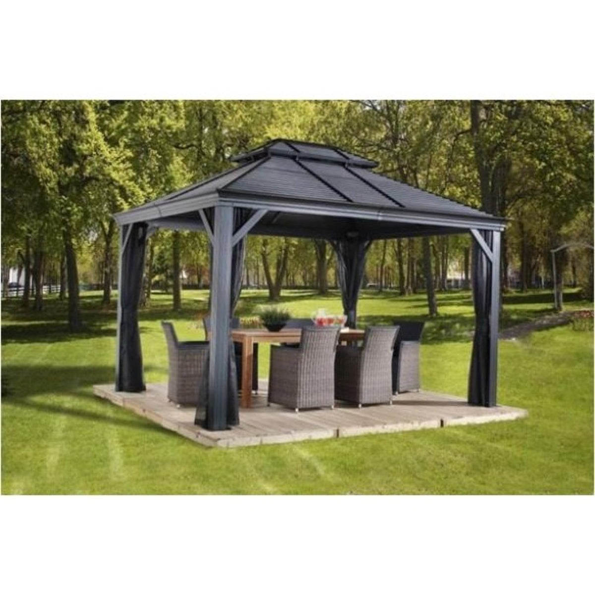 Sojag™ Mykonos II Gazebo Steel Roof with Mosquito Netting