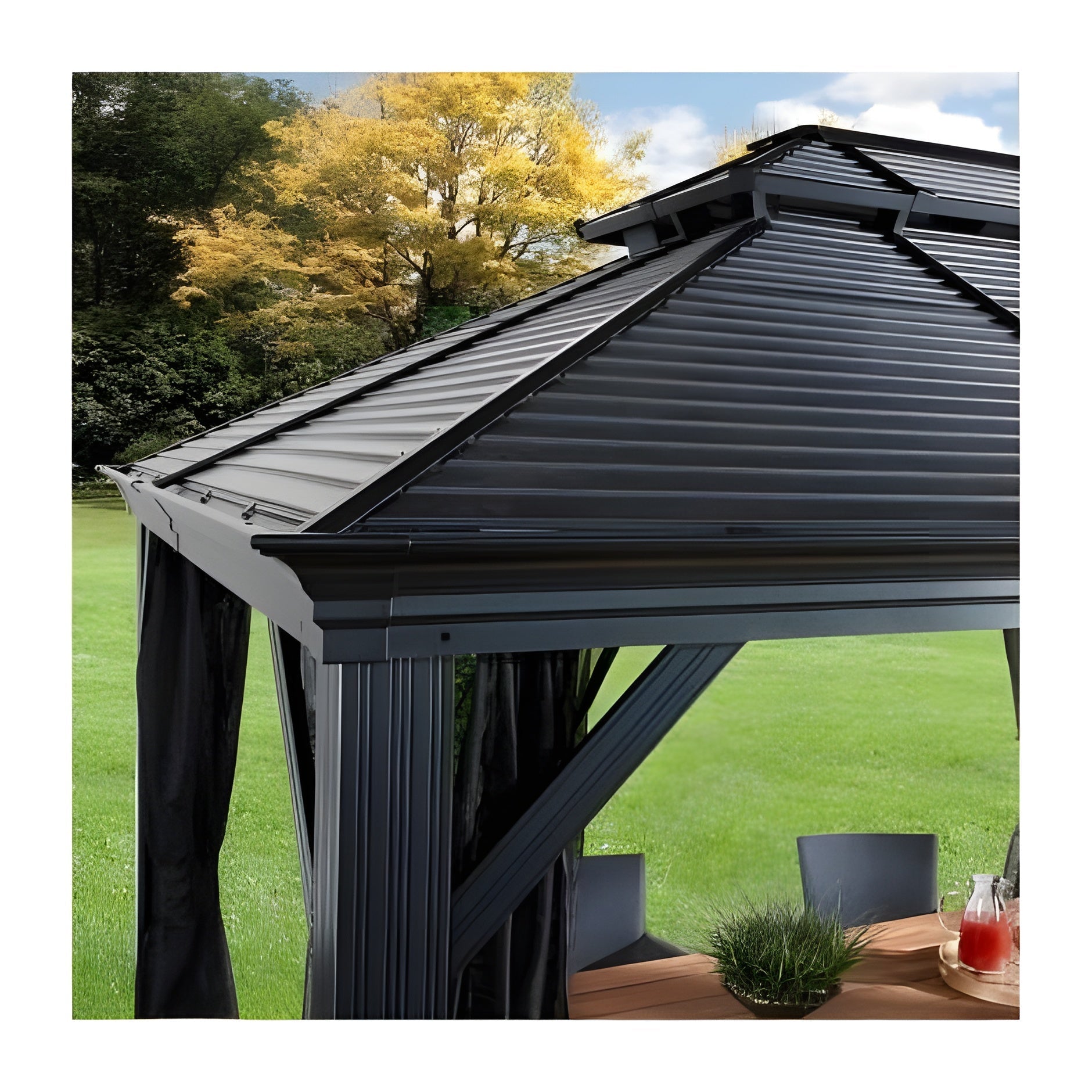 Sojag™ Mykonos II Gazebo Steel Roof with Mosquito Netting