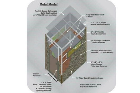 Big Dogg Deer Blinds Aluminum and Insulated Deer Blinds 6' X 6' Elevated with 8' Base and Detachable Ladder Big Dogg - BD6X68BDL