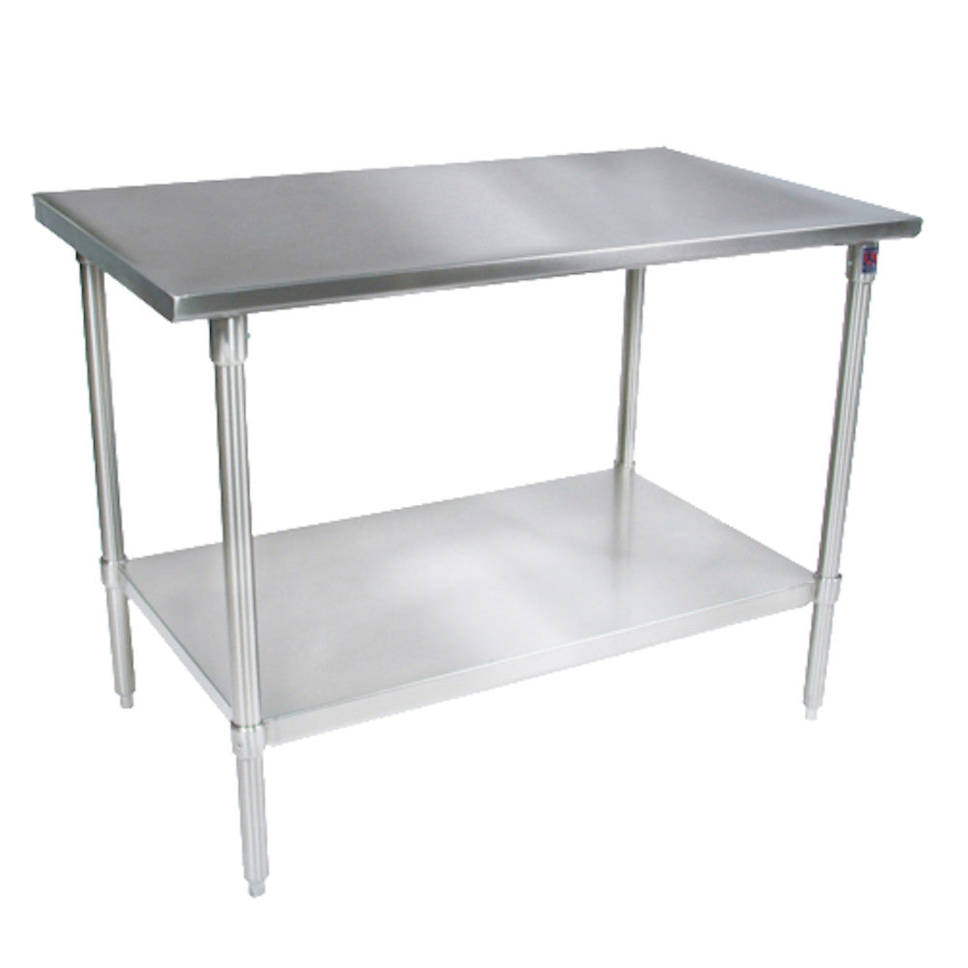 John Boos ST6-3696SSK 96"W x 36"D Stainless Steel Work Table, Adjust. Undershelf - JBST63696SSK