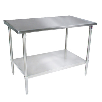 John Boos ST6-30120SSK 120" W x 30" D Stainless Steel Work Table with Adjustable Undershelf - JBST630120SSK