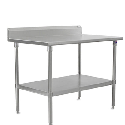 John Boos ST6R5-2496GSK 96" W x 24" D Work Table, 5" Backsplash - JBST6R52496GSK