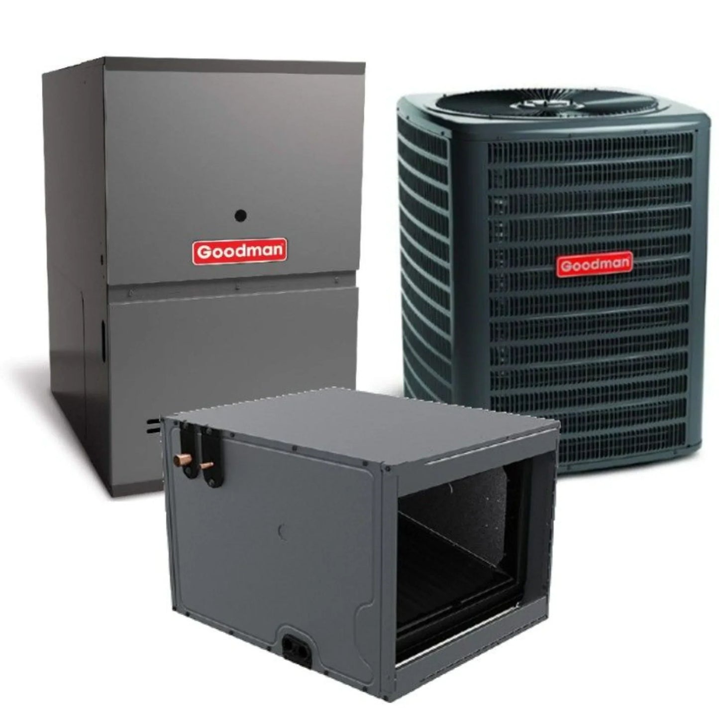 Goodman - 2.5 Ton/60,000 BTU 80% AFUE Gas Furnace and Air Conditioner System - Horizontal - 14.5 SEER2 - R32 - CHPTA3630B3