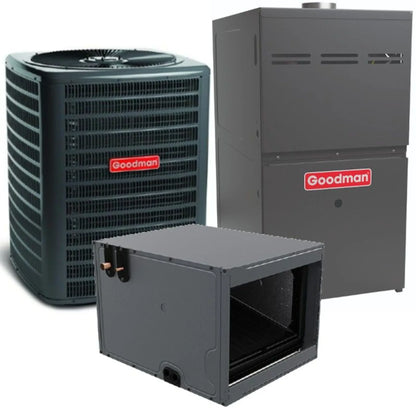Goodman - 2.5 Ton/80,000 BTU 80% AFUE Gas Furnace and Air Conditioner System - Horizontal - 14.5 SEER2 - R32 - CHPTA3630C3